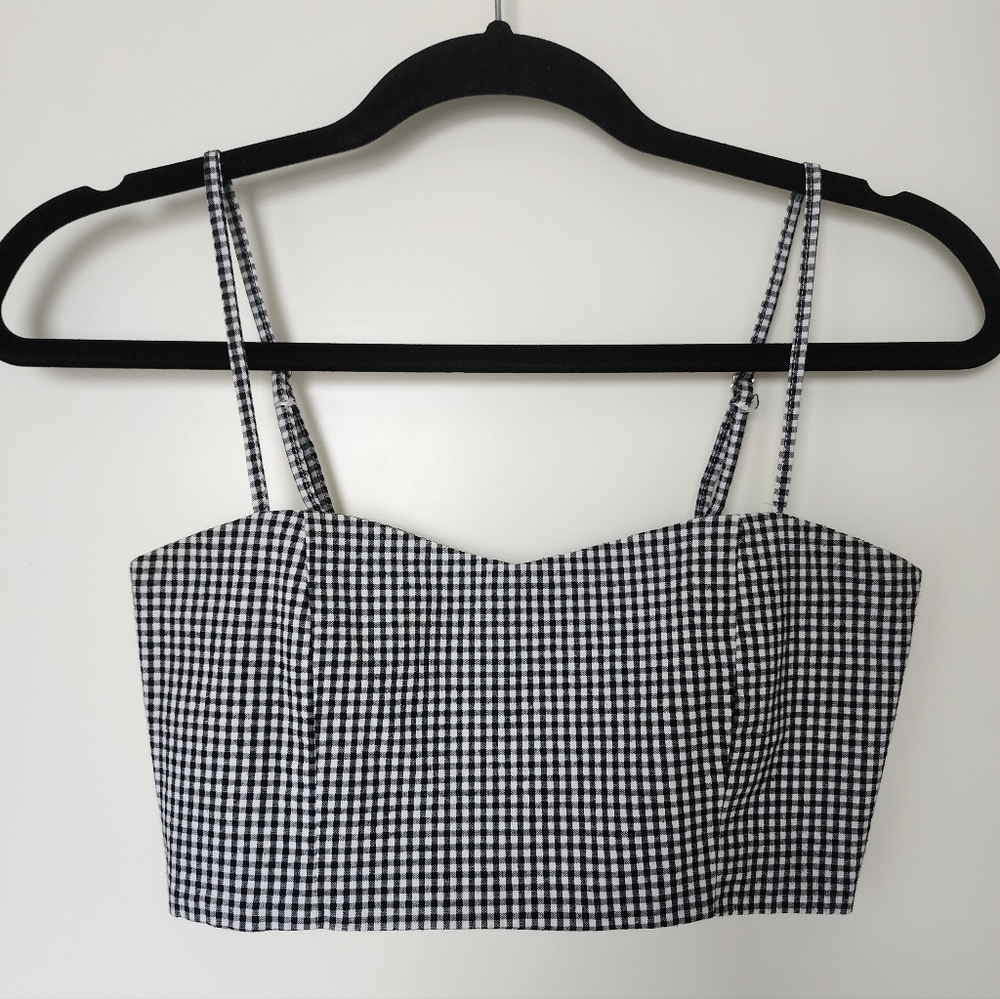 john galt gingham crop top.